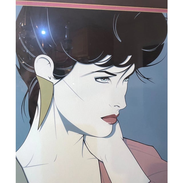 Glass 1980s Huge Original Patrick Nagel Gallery Limited Edition Silkscreen Print Serigraph For Sale - Image 7 of 12