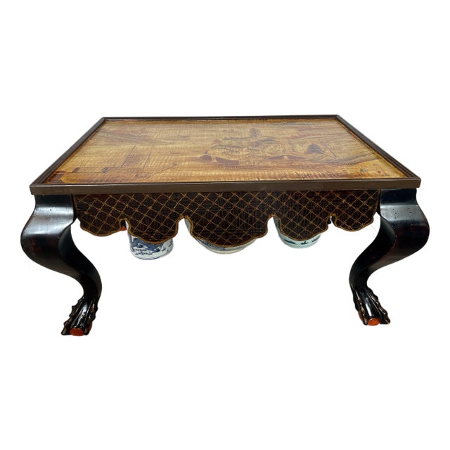 Chinoiserie Coffee Table, Ball & Claw Feet For Sale