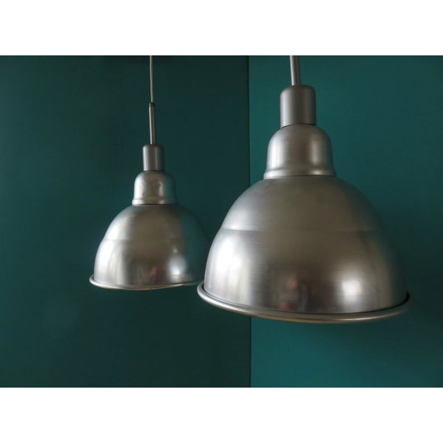 Industrial French Pendant Lights, 1950s, Set of 2 For Sale - Image 6 of 6