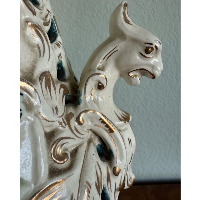 Early 20th Century Large Capodimonte Style Cherub Porcelain Table Lamp For Sale - Image 9 of 13