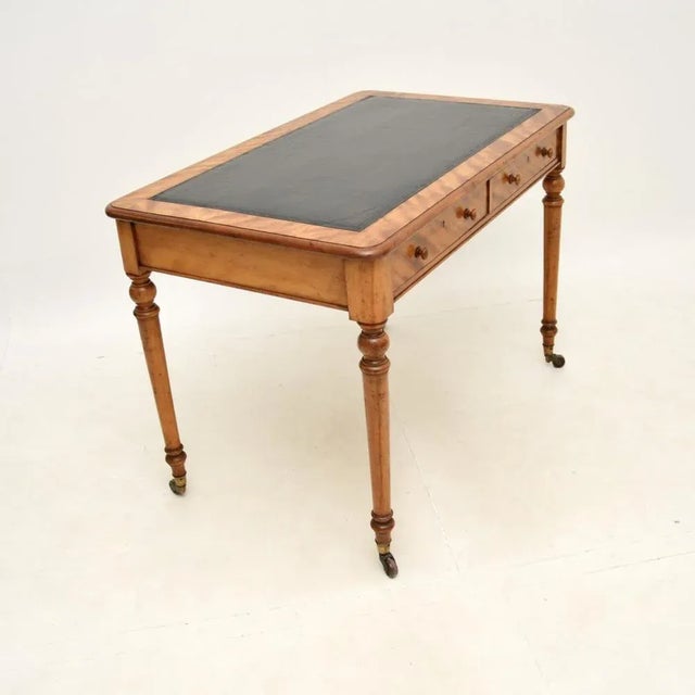 Victorian Satinwood Writing Desk, 1840s For Sale - Image 3 of 10