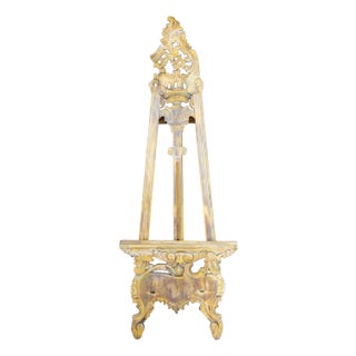 Baroque Rococo Revival Mahogany Artist Easel Adjustable Art Painting Display 64" For Sale