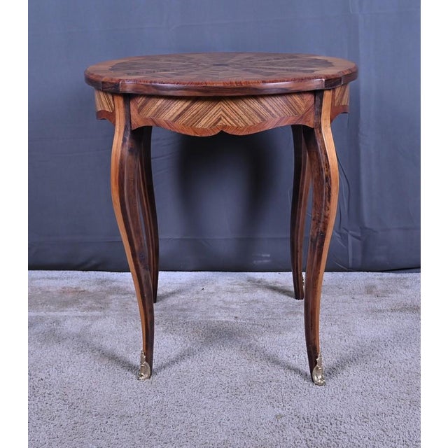 Louis XV Style Marquetry Side Table, Early 20th Century For Sale - Image 11 of 14