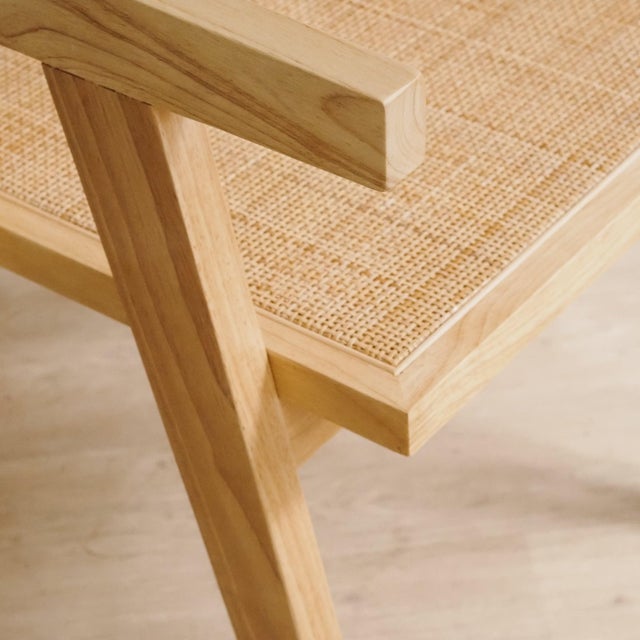 Brown Armchair with Wickerwork For Sale - Image 8 of 10