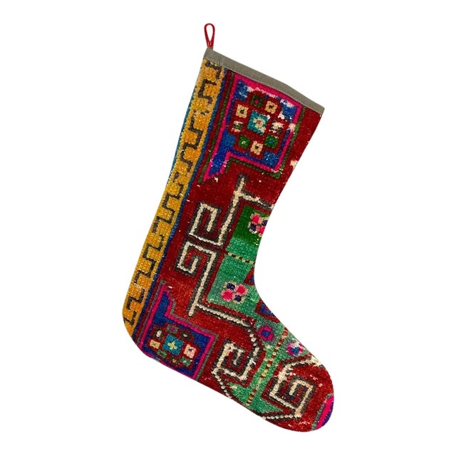 Turkish Kilim Rug Christmas Stocking For Sale