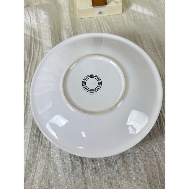 Late 20th Century Vintage Art Glass Fruit Centerpiece on Portuguese Plate Tomato Lemon Eggplant For Sale - Image 5 of 10