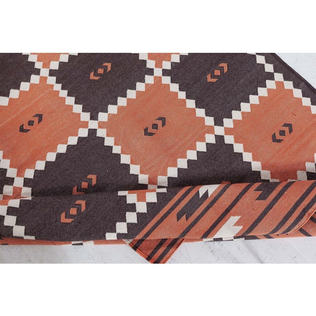 Early 21st Century Modern Indian Dhurrie Rug by Doris Leslie Blau For Sale - Image 5 of 7