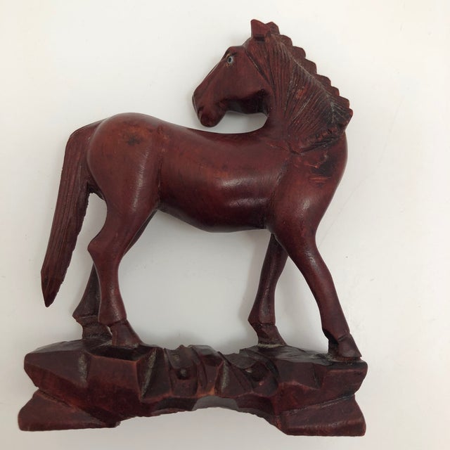 Chinese Carved Wooden Horse Chairish