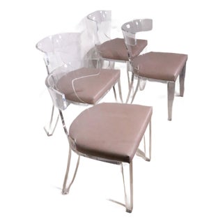 Set of Four Lucite Dining Chairs by Safavieh Couture For Sale