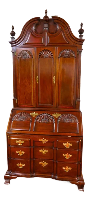 1990s Kindel Winterthur Mahogany Rhode Island Goddard Chippendale Secretary Desk