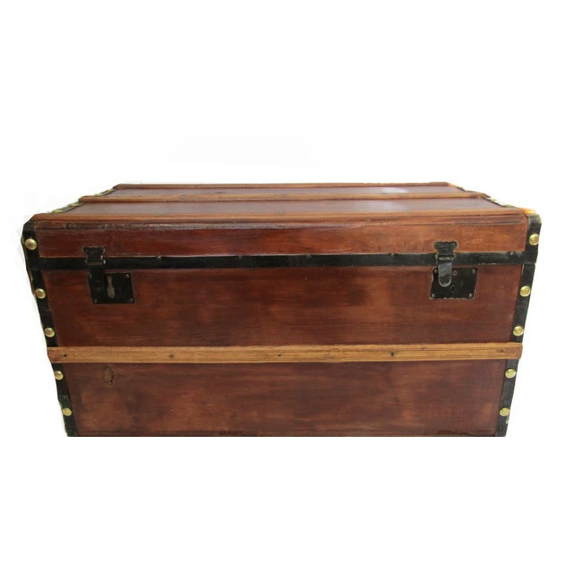 Wood 19th Century Civil War Era Carriage Trunk For Sale - Image 7 of 7