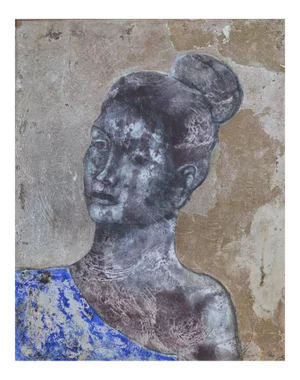 Sax Berlin Saphos Queen Of Lesbos. Contemporary Figurative Mixed MediaPainting 2011