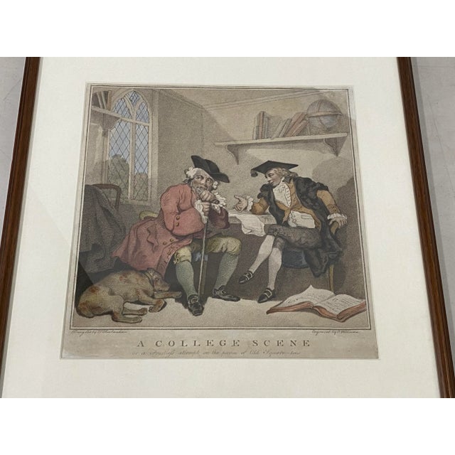 Edward Williams "A College Scene" After Thomas Rowlandson Color Engraving C.1787 Late 18th century hand colored engraving...