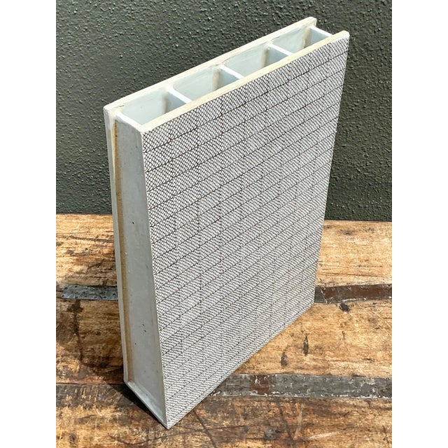 Vintage Grid Pattern Ceramic Vase For Sale - Image 4 of 12