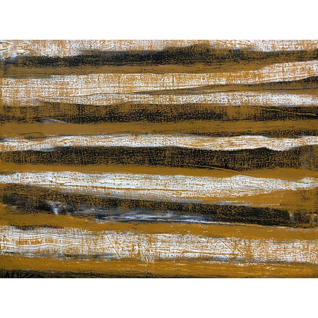 2020s Contemporary Original Painting on Canvas by CL Auker, “Modern Black, Ochre and White” For Sale - Image 5 of 8