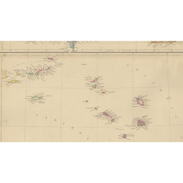 Black Antique Map of Cuba, Hispaniola, Puerto Rico and the Leeward Islands, 1860 For Sale - Image 8 of 11