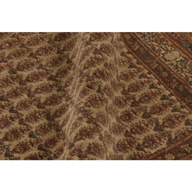 Vintage Turkish Hereke Rug With Brown Classic Geometric Design - Rug & Kilim For Sale - Image 9 of 10