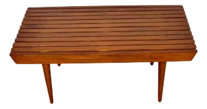 Midcentury Diminutive Slat Bench or Table in the Style of George Nelson