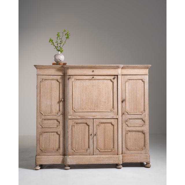 19th Century 19th Century Fine French Oak Secretary Cabinet For Sale - Image 5 of 18
