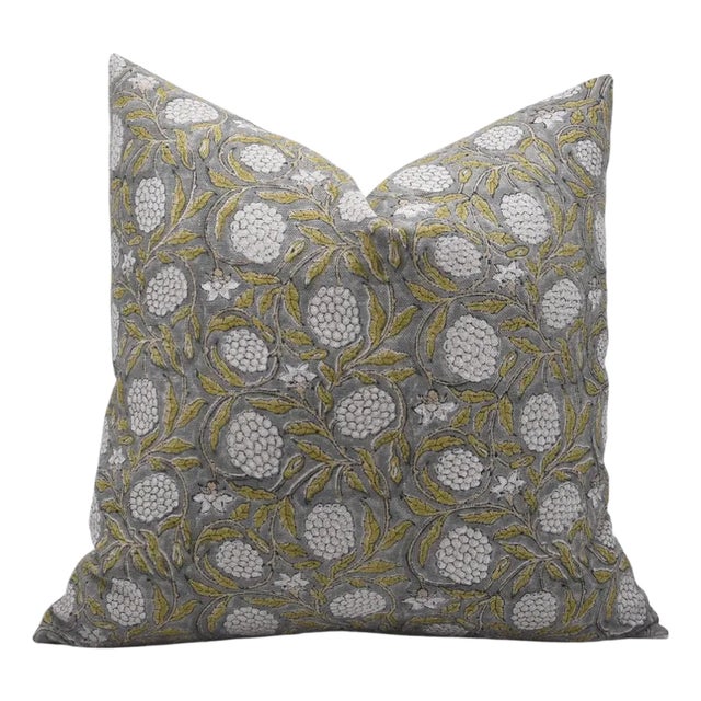 Fabdivine Handcrafted Block Print Cushion Cover 14x20 Inch Thick Linen-Merakhi For Sale