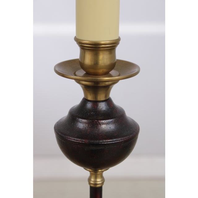 1990s Visual Comfort Brass Base Candlestick Lamps - a Pair For Sale - Image 10 of 12