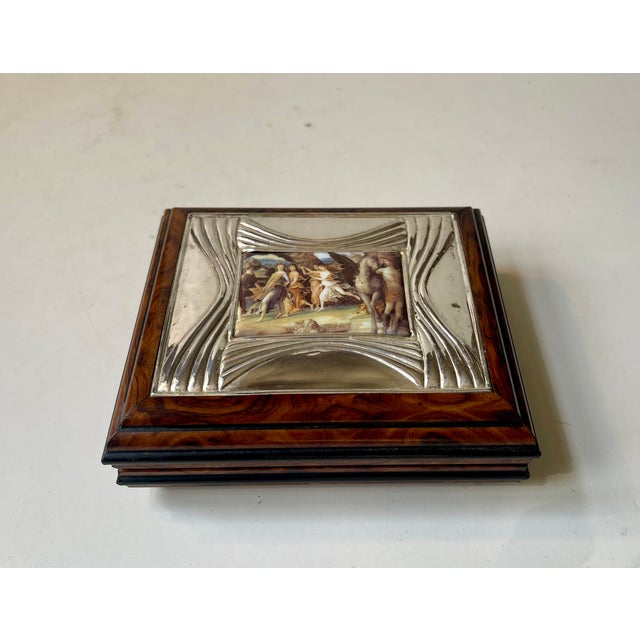 Vintage Spanish Jewelry Box in Sterling Silver and Porcelain by Lacado, 1970s For Sale - Image 9 of 9