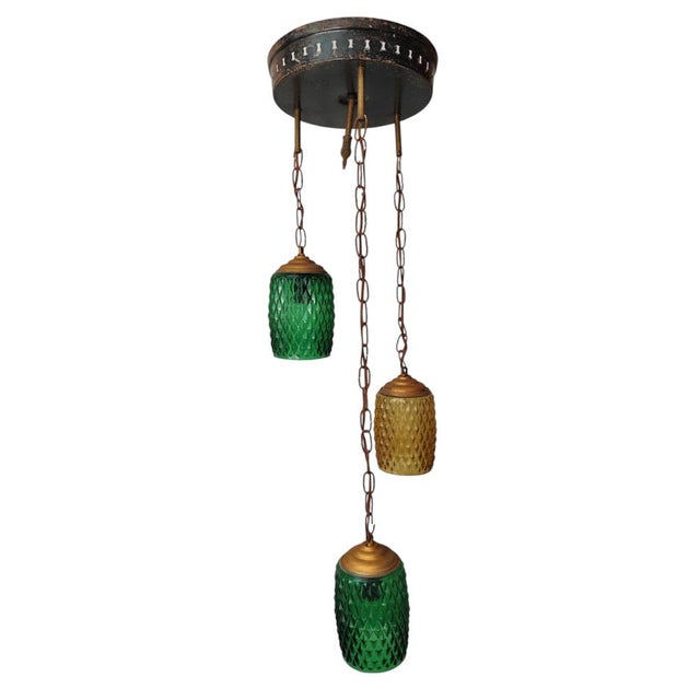 Mid-Century Modern Mid-Century Crystal Pendat Light by Nordica, 1950s For Sale - Image 3 of 7
