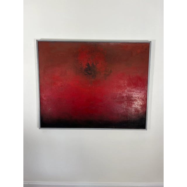 Mid Century Contemporary Abstract Painting on Canvas For Sale - Image 4 of 6