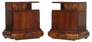 Walnut Burl Nightstands, Set of 2