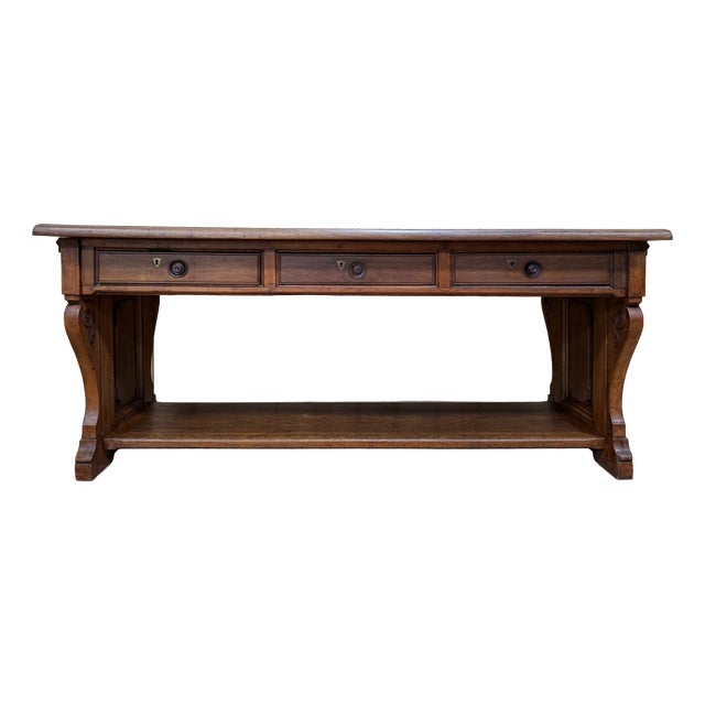 Neo-Renaissance Console Table in Walnut, 1890s For Sale