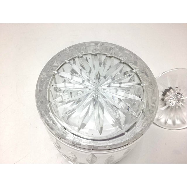 Glass Vintage Waterford Crystal Biscuit Barrel Lismore Pattern Storage Jar With Lid For Sale - Image 7 of 7