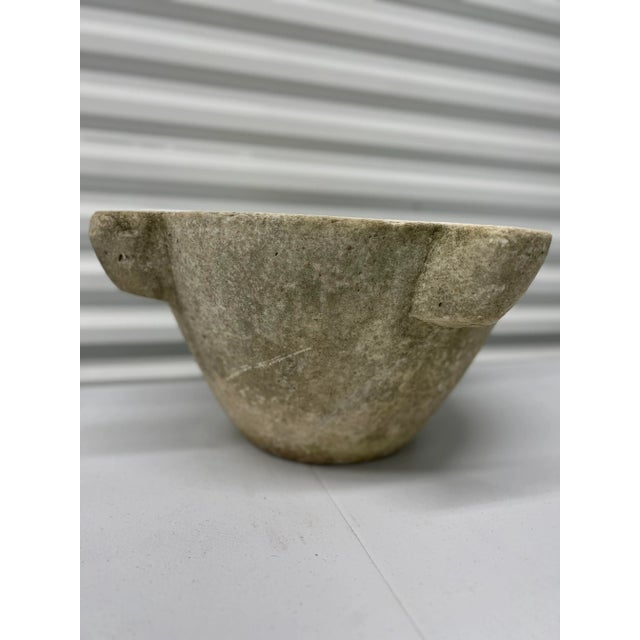 Large 18th Century, Italian or French White Marble Mortar Phenomenal Patina For Sale - Image 4 of 12