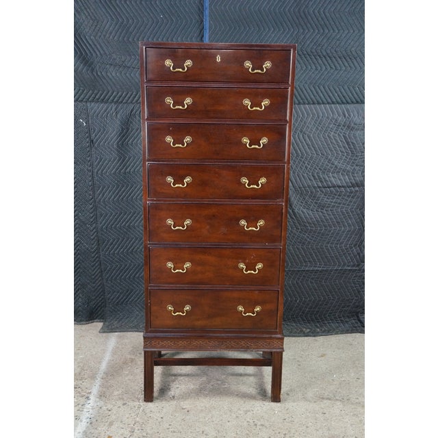 1970s Henredon 18th C. Chippendale Style Mahogany Semainier Chest Lingerie Dresser 59" For Sale - Image 5 of 18