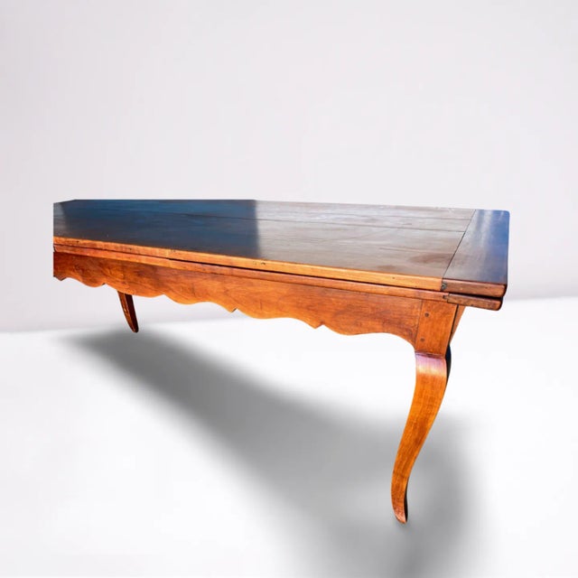 19th Century French Provincial Cherry Dining Table With Leaves For Sale - Image 4 of 12