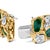 Contemporary 18K Yellow Gold 3 1/4 Cttw Diamond and Green Enamel Gold Textured Bracelet (G-H Color, VS1-VS2 Clarity) - 7" Inches For Sale - Image 3 of 5
