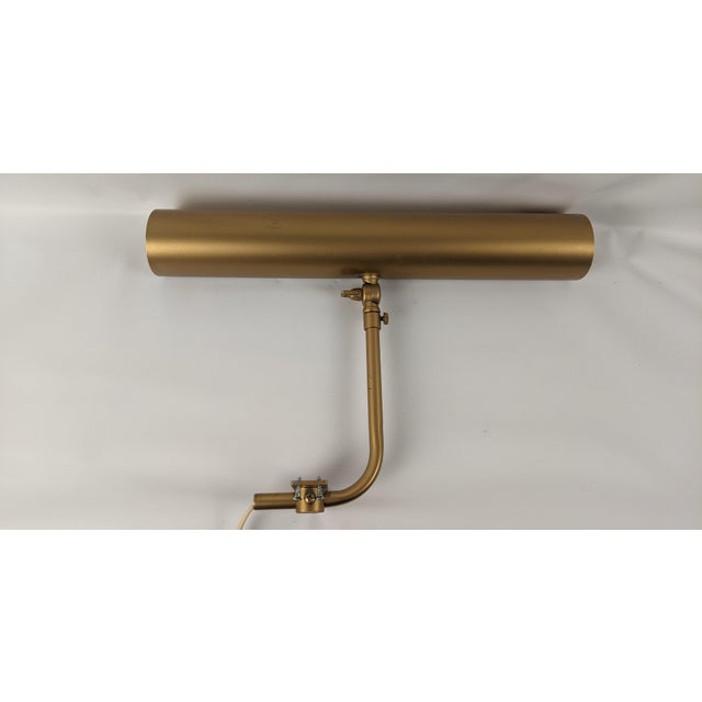 Brass Vintage 14" Adjustable Brass Gallery Picture Light – Articulated Single Arm & Built-in Switch For Sale - Image 8 of 11
