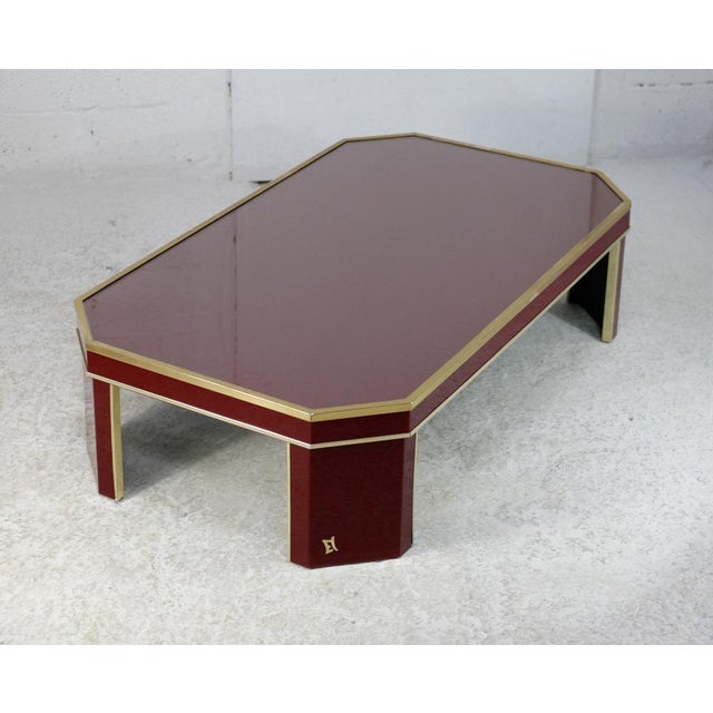 Coffee Table in Glass, Brass, Acrylic Glass and Wood by Eric Maville, France, 1970s For Sale - Image 15 of 18