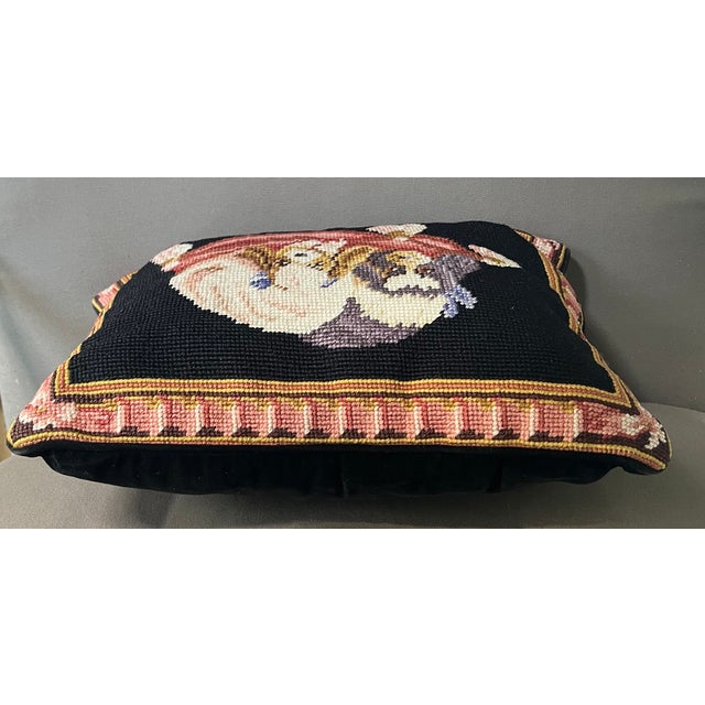 Textile Needlepoint Dog Pillow of King Charles Spaniels For Sale - Image 7 of 10