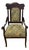 Traditional Mahogany Accent Armchair With William Morris Style Upholstery For Sale
