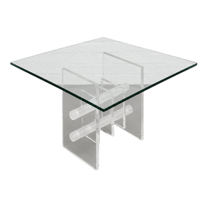 Mid Century Modern Lucite & Glass Coffee | Side Table, C. 1970s