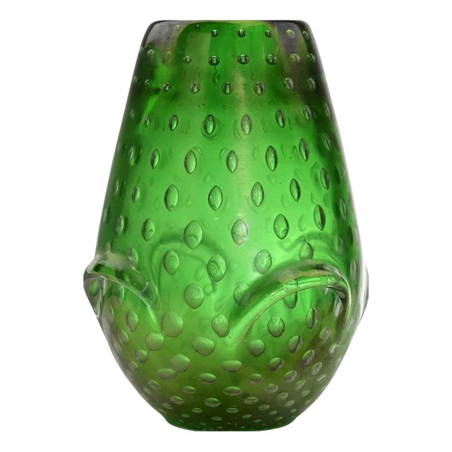 Bullicante Grass Glass Vase attributed to Archimede Seguso, 1950s For Sale