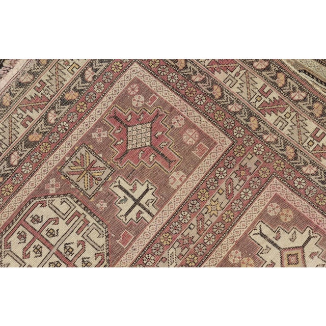 Early 20th Century Antique Tribal Caucasian Rug With All-Over Motif in Muted Neutrals For Sale - Image 9 of 9