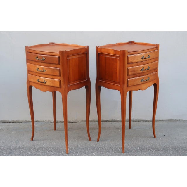 1960s Pair of French Louis XV Style Side Tables Nightstands For Sale - Image 11 of 13