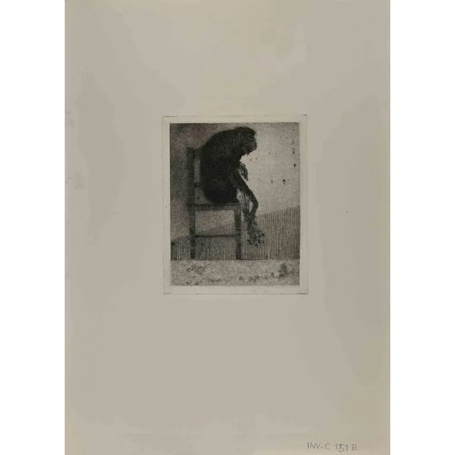 Monkey with Flowers is an Etching realized by Leo Guida in 1970s. Good condition, no signature. Artist sensitive to...