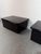 Vintage Low Italian Wooden Bedside Tables with Glossy Lacquered Finish, 1970s, Set of 2 For Sale - Image 11 of 14