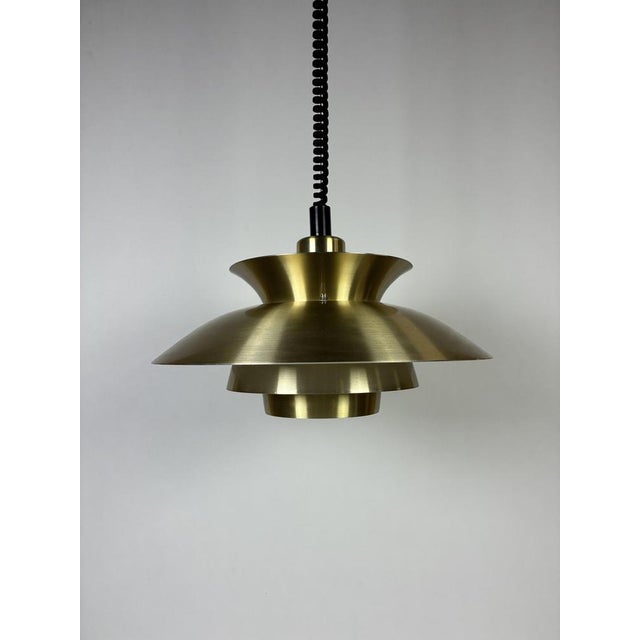 Danish Brushed Aluminium Pendant Lamp, 1970s For Sale - Image 4 of 4