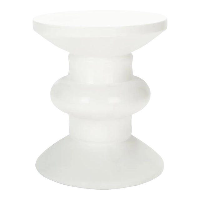 Jiraiya Concrete Accent Stool - Ivory For Sale
