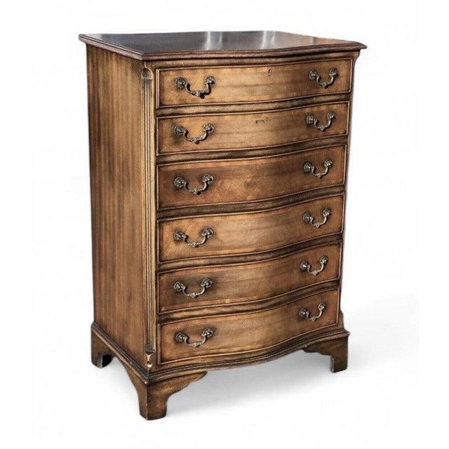 Gold Chest of Drawers with Serpentine Front & Brass Handles For Sale - Image 8 of 8