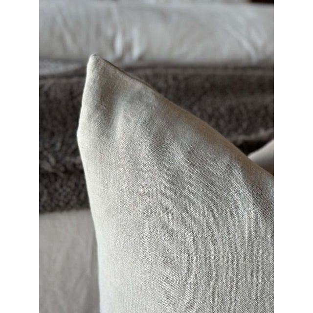 Not Yet Made - Made To Order Belgian Linen Accent Pillow in Flax With Insert For Sale - Image 5 of 6