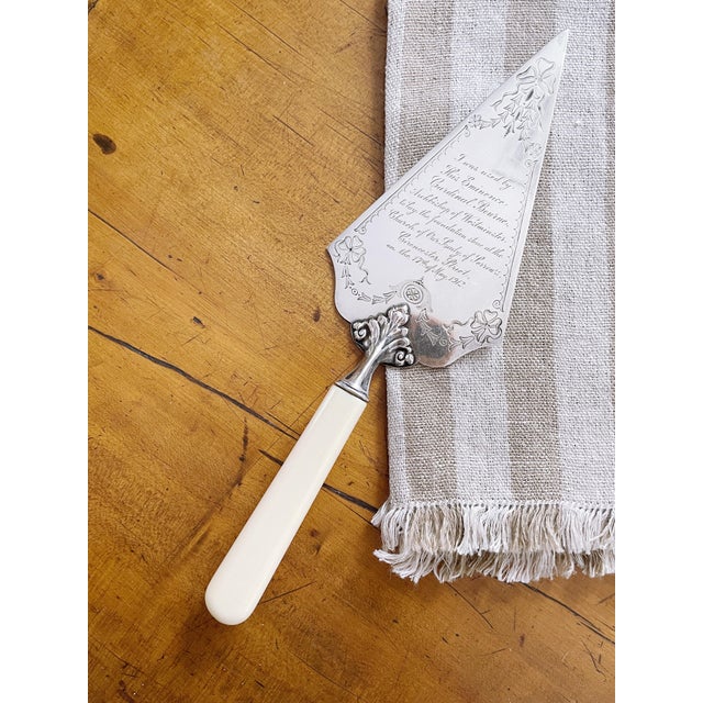 A beautiful antique circa 1912 English silver plated trowel, awarded for the laying of a corner stone. In excellent...